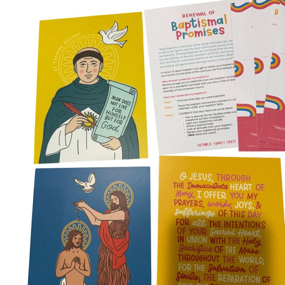 Catholic Family Crate January Baptism Subscription Box Thomas Aquinas Stickers - Picture 4 of 9